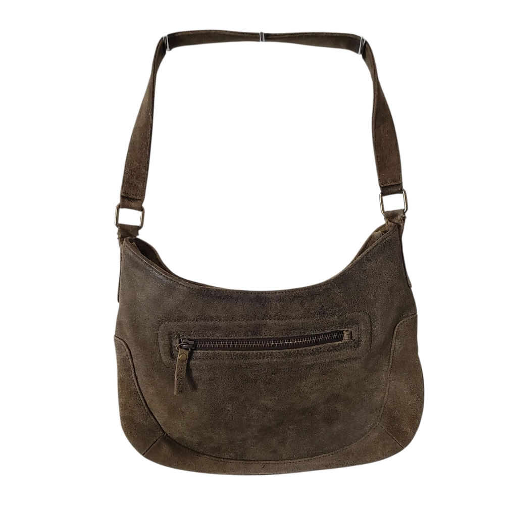 HOBO Suede‎ Leather Baguette Bag Women's Vintage Leather Bag Purse
